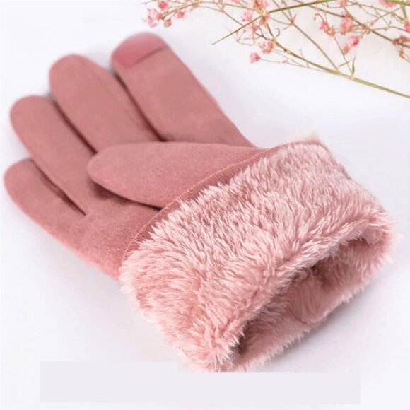 Women's Pink Winter Warm Cold Weather Ski Snow Touch Screen Texting Gloves - Picture 5 of 7